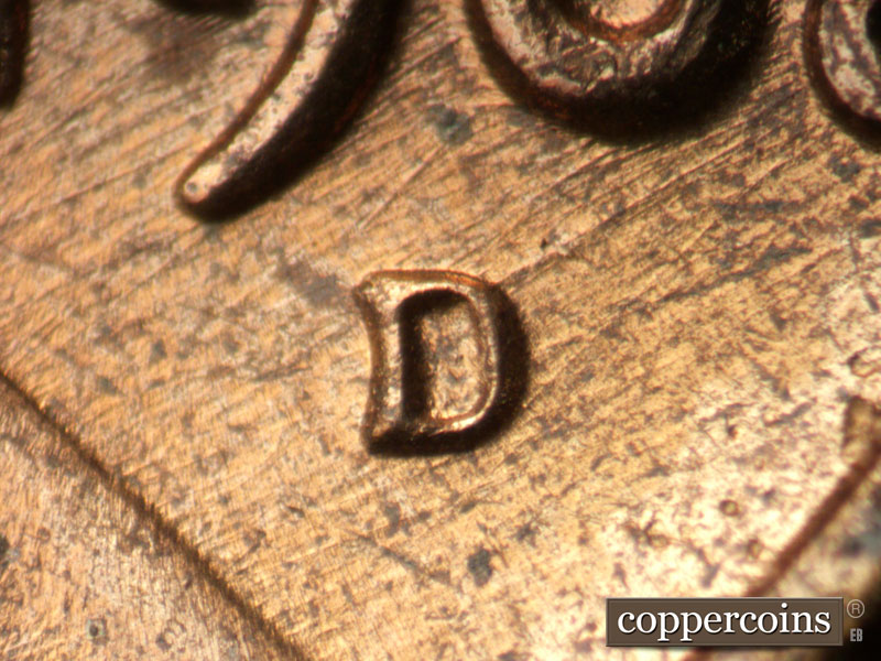 1968 Lincoln cent obverse, CopperCoins die 1968D•1MM•007.