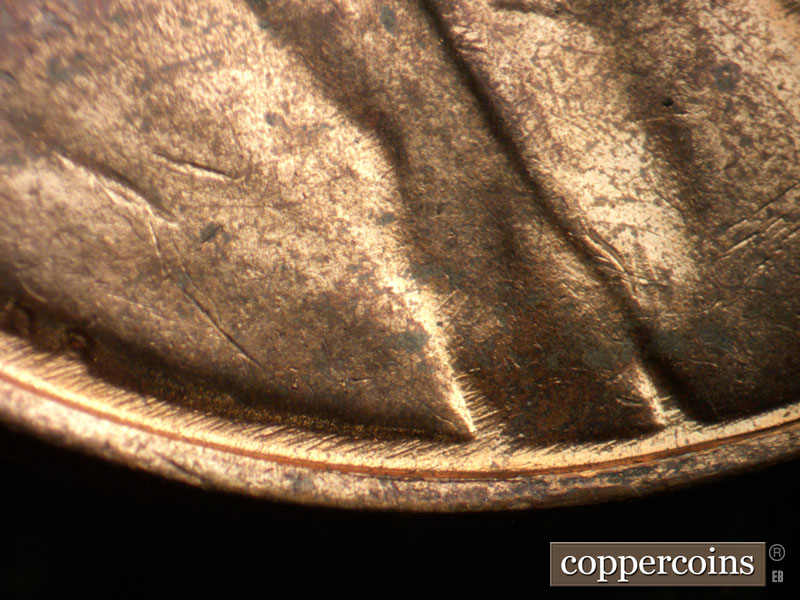 Die-stage B marker on 1968D•1MM•007 (1968 Repunched Mint Mark).