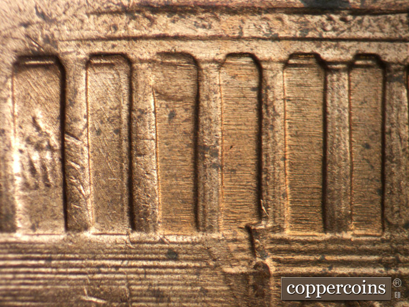 Die-stage B marker on 1968D•1MM•007 (1968 Repunched Mint Mark).