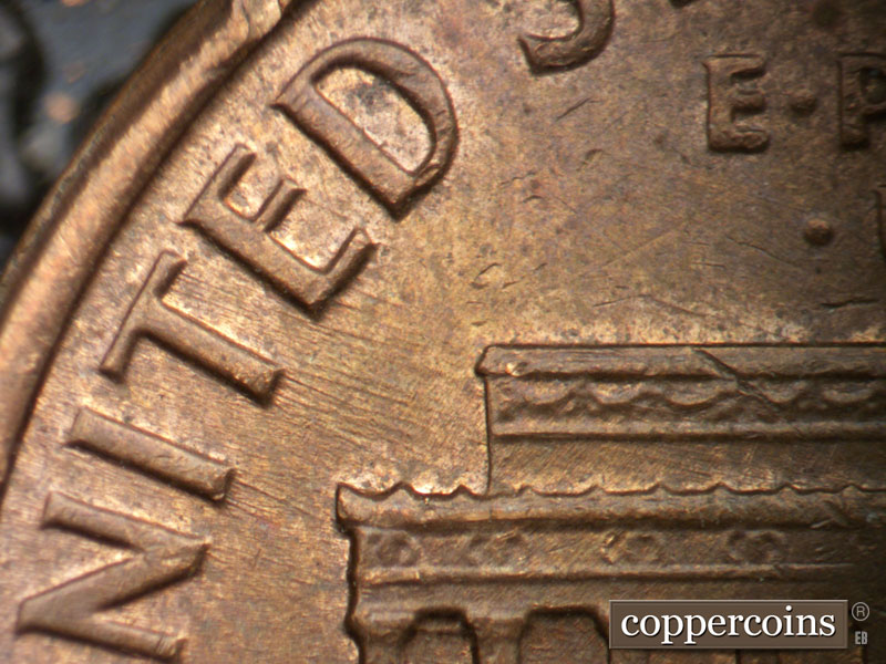 Die-stage B marker on 1968D•1MM•012 (1968 Repunched Mint Mark).