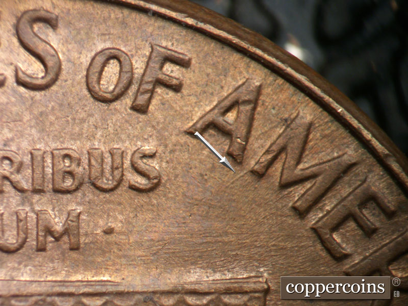 Die-stage B marker on 1968D•1MM•012 (1968 Repunched Mint Mark).