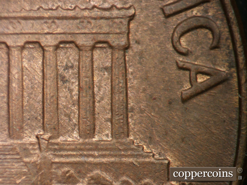 Die-stage B marker on 1968D•1MM•012 (1968 Repunched Mint Mark).