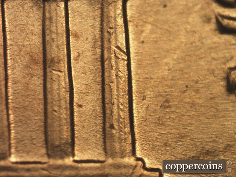Die-stage B marker on 1968P•1DO•008 (1968 Doubled Die Obverse).