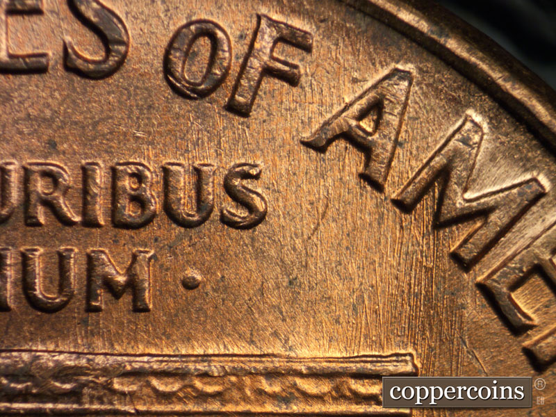 Die-stage B marker on 1968S•1DO•006 (1968 Doubled Die Obverse).