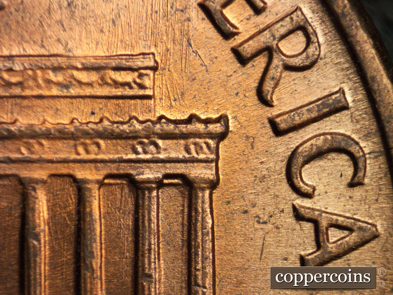 Die-stage B marker on 1968S•1DO•006 (1968 Doubled Die Obverse).
