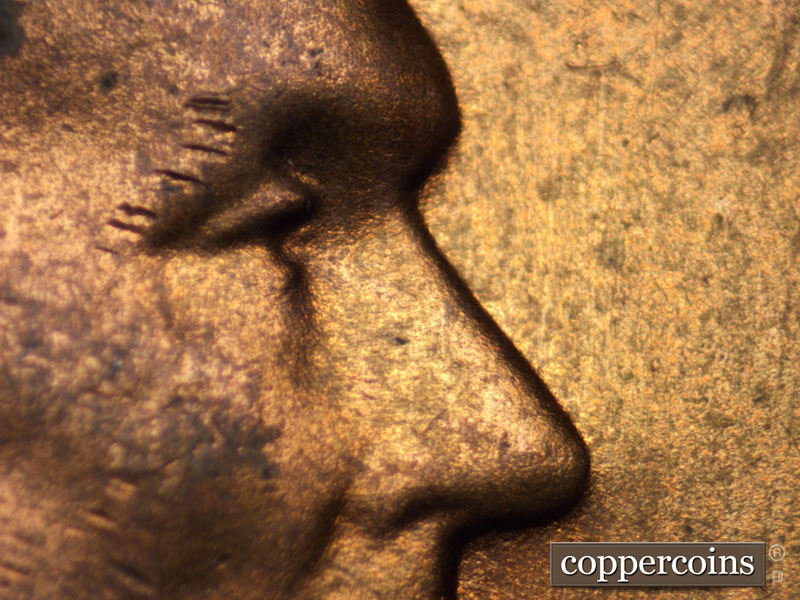 1968 Lincoln cent obverse, CopperCoins die 1968S•1DO•009.