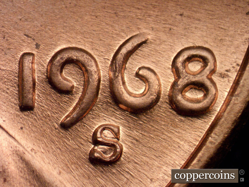 Die-stage C marker on 1968S•1DO•010 (1968 Doubled Die Obverse).