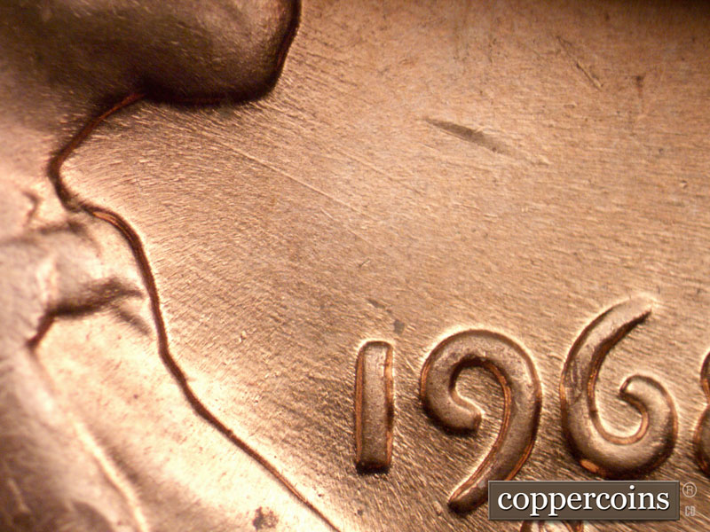 Die-stage C marker on 1968S•1DO•010 (1968 Doubled Die Obverse).