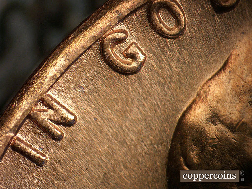 Die-stage A marker on 1968S•1DO•011 showing Light doubling shows on bottom of IN.