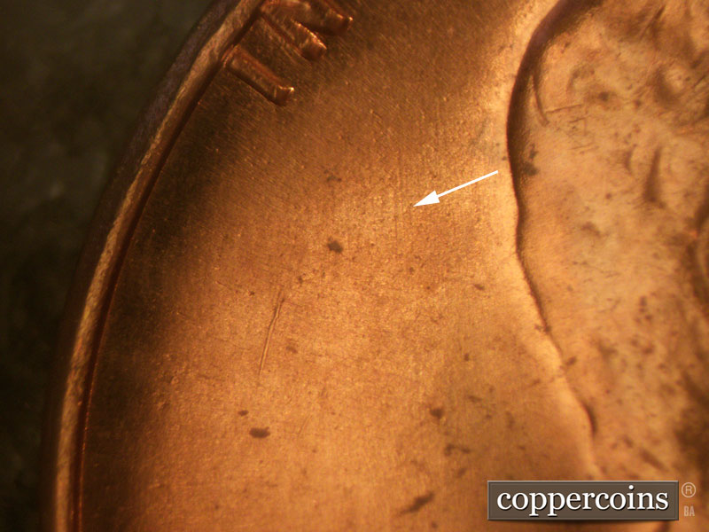 Die-stage A marker on 1968S•1MM•001 (1968 Repunched Mint Mark).