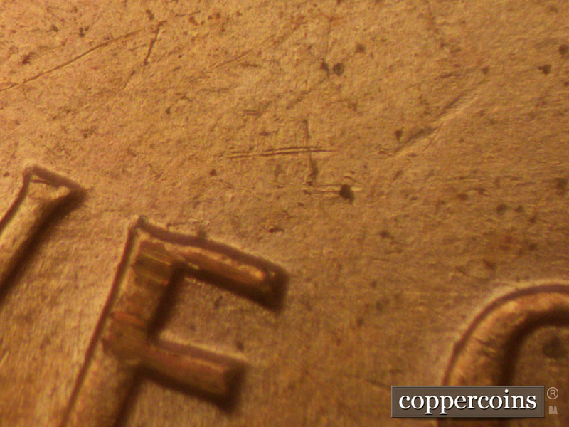 Die-stage A marker on 1968S•1MM•001 (1968 Repunched Mint Mark).
