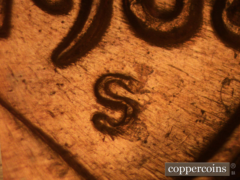 Die-stage C marker on 1968S•1MM•003 (1968 Repunched Mint Mark).
