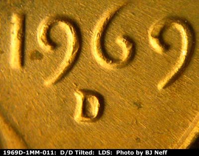 Die-stage C marker on 1969D•1MM•011 (1969 Repunched Mint Mark).