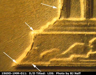 Die-stage C marker on 1969D•1MM•011 (1969 Repunched Mint Mark).