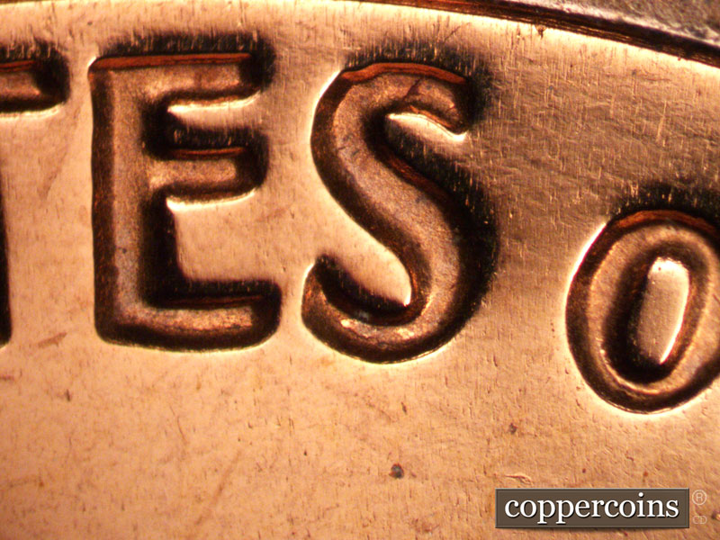 Die-stage A marker on 1969S•1DR•002P (1969 Doubled Die Reverse).