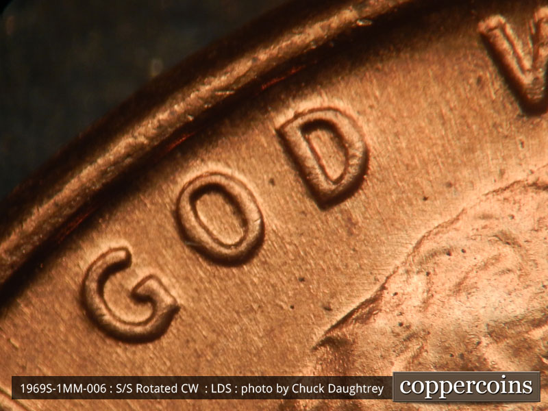 Die-stage C marker on 1969S•1MM•006 (1969 Repunched Mint Mark).