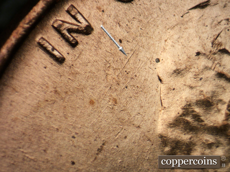 Die-stage B marker on 1969S•1MM•009 (1969 Repunched Mint Mark).