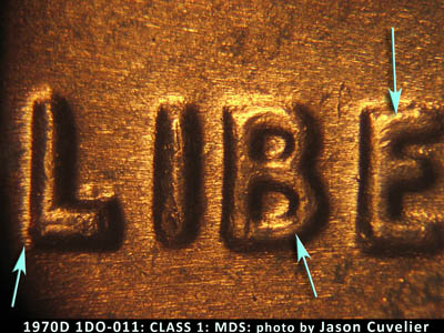 1970 Lincoln cent obverse, CopperCoins die 1970D•1DO•011.