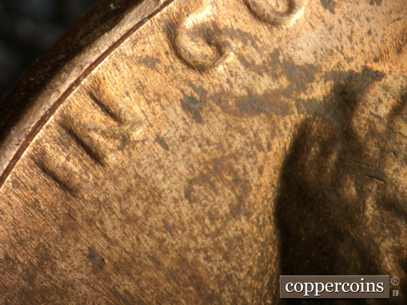 Die-stage C marker on 1970D•1DO•011 (1970 Doubled Die Obverse).