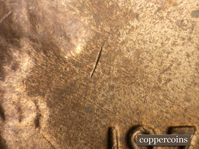 Die-stage C marker on 1970D•1DO•011 (1970 Doubled Die Obverse).