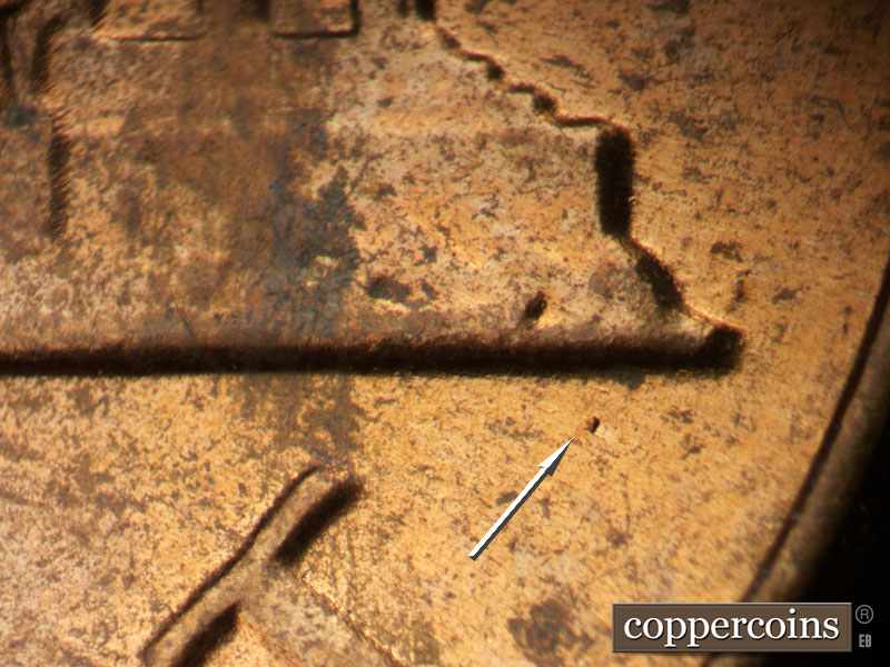 Die-stage C marker on 1970D•1DO•011 (1970 Doubled Die Obverse).
