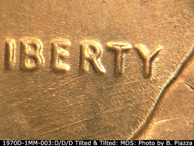 Die-stage B marker on 1970D•1MM•003 (1970 Repunched Mint Mark).