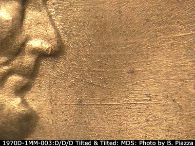 Die-stage B marker on 1970D•1MM•003 (1970 Repunched Mint Mark).