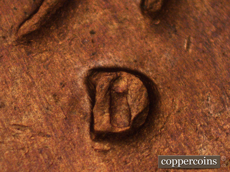 Die-stage C marker on 1970D•1MM•010 (1970 Repunched Mint Mark).
