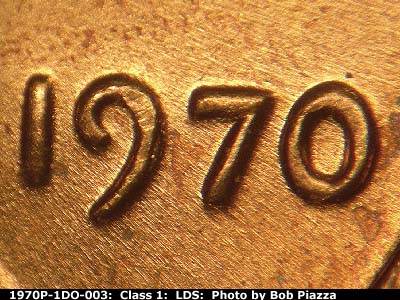 Die-stage C marker on 1970P•1DO•003 (1970 Doubled Die Obverse).