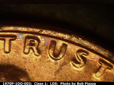 Die-stage C marker on 1970P•1DO•003 (1970 Doubled Die Obverse).
