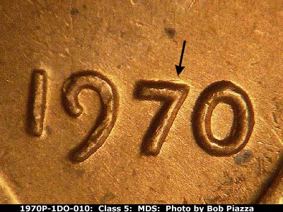 1970 Lincoln cent obverse, CopperCoins die 1970P•1DO•010.