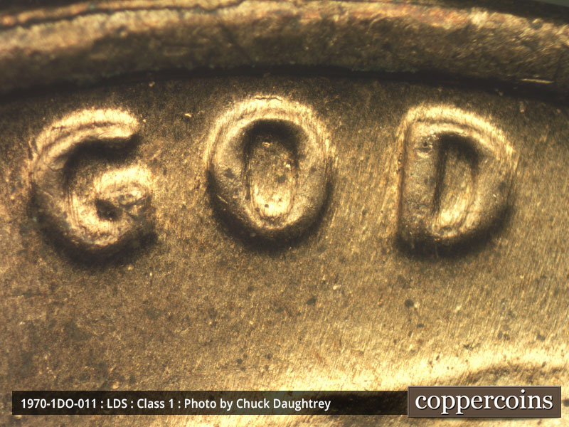 Die-stage C marker on 1970P•1DO•011 (1970 Doubled Die Obverse).