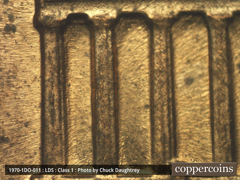 Die-stage C marker on 1970P•1DO•011 (1970 Doubled Die Obverse).