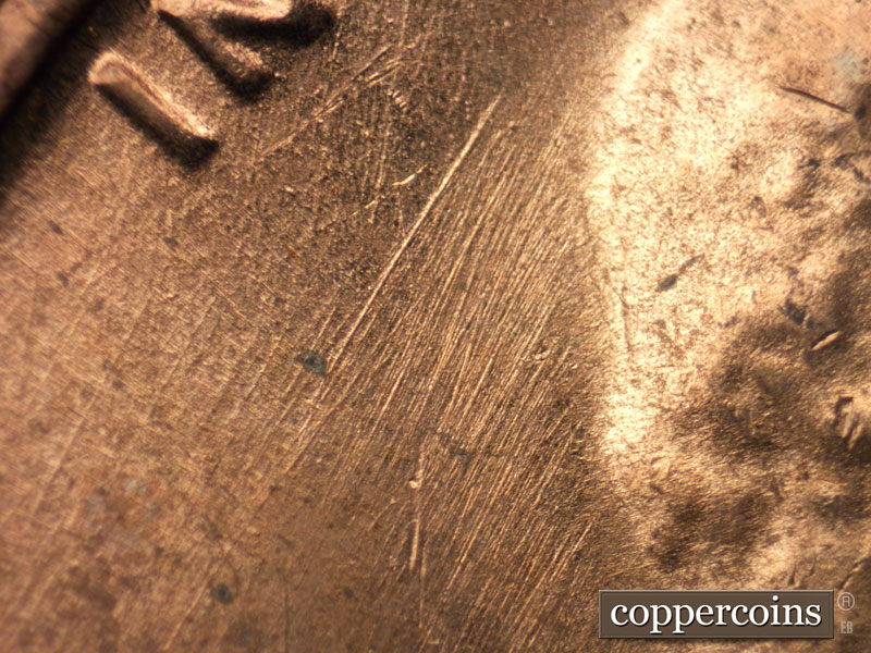 Die-stage A marker on 1970S•1DO•006 (1970 Doubled Die Obverse).