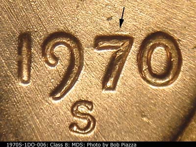 1970 Lincoln cent obverse, CopperCoins die 1970S•1DO•006.
