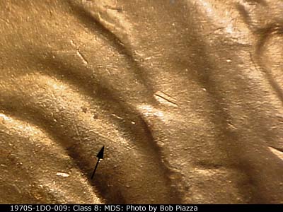 Die-stage B marker on 1970S•1DO•009 (1970 Doubled Die Obverse).