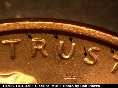 1970 Lincoln cent obverse, CopperCoins die 1970S•1DO•026.