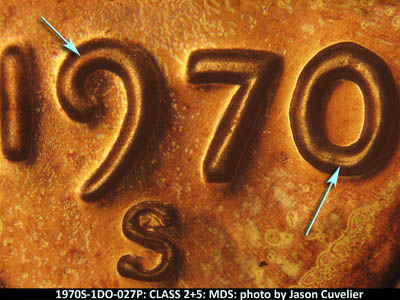 1970 Lincoln cent obverse proof, CopperCoins die 1970S•1DO•027P.