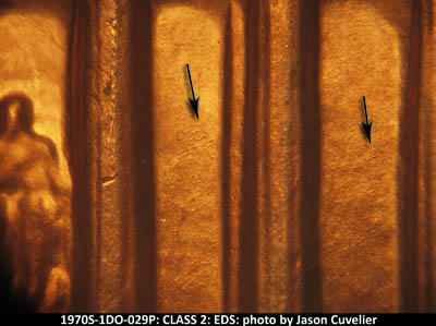 Die-stage A marker on 1970S•1DO•029P (1970 Doubled Die Obverse).