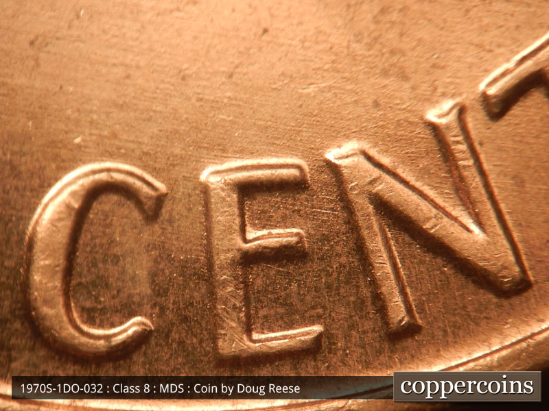 Die-stage B marker on 1970S•1DO•032 (1970 Doubled Die Obverse).