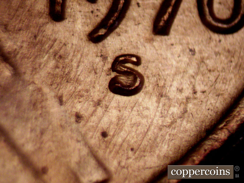 Die-stage C marker on 1970S•1MM•003 (1970 Repunched Mint Mark).