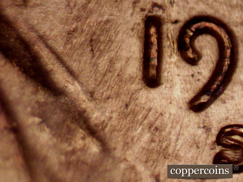 Die-stage C marker on 1970S•1MM•003 (1970 Repunched Mint Mark).