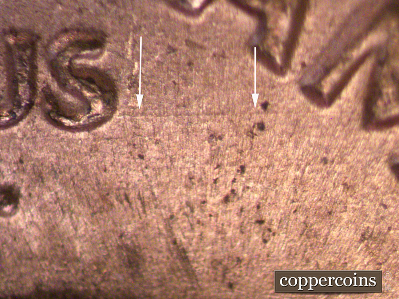 Die-stage C marker on 1970S•1MM•003 (1970 Repunched Mint Mark).