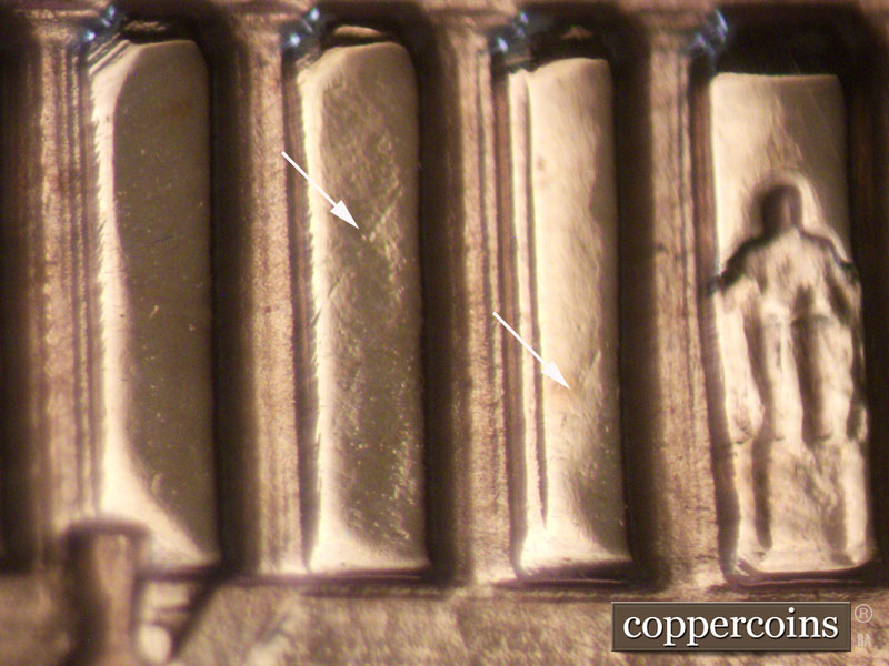 Die-stage A marker on 1970S•1MM•004P (1970 Repunched Mint Mark).
