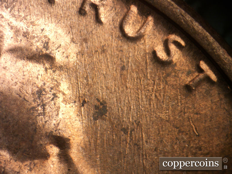 Die-stage B marker on 1971D•1MM•004 (1971 Repunched Mint Mark).