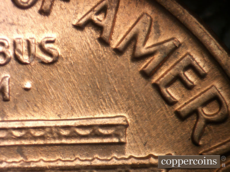 Die-stage B marker on 1971D•1MM•004 (1971 Repunched Mint Mark).