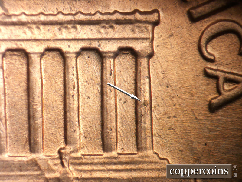 Die-stage B marker on 1971D•1MM•004 (1971 Repunched Mint Mark).