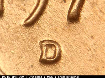 1971 Lincoln cent obverse, CopperCoins die 1971D•1MM•009.