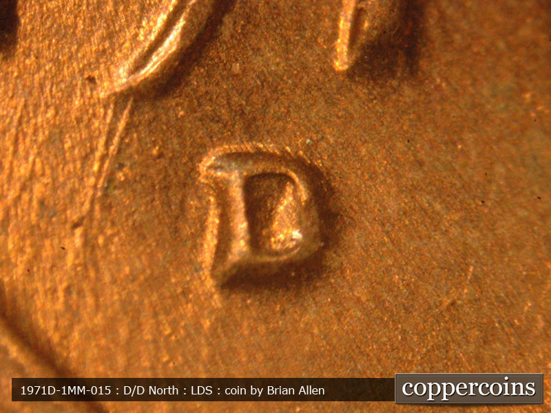 Die-stage C marker on 1971D•1MM•015 (1971 Repunched Mint Mark).
