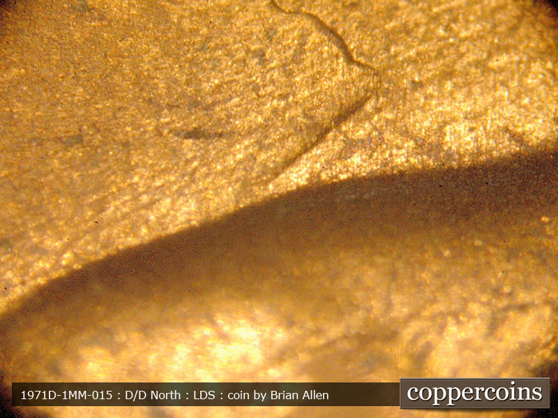 Die-stage C marker on 1971D•1MM•015 (1971 Repunched Mint Mark).